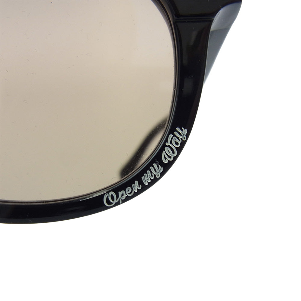 N.S.H エヌエスエイチ made in shibuya Open my way 2 フラットレンズ サングラス アイウェア ブラウンレンズ ブラック系【中古】