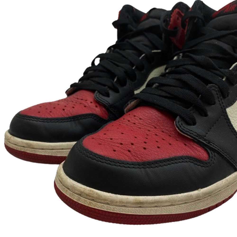 NIKE ナイキ 555088-610 Air Jordan 1 Retro High OG Bred Toe エアジョーダン 1 レトロ ハイ OG ブレッド トゥ ハイカットスニーカー レッド系 26cm【中古】