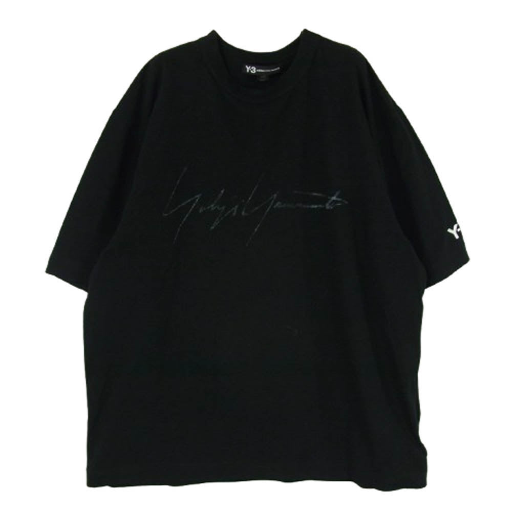 Y-3 Yohji Yamamoto ワイスリー ヨウジヤマモト FQ4114 DISTRESSED SIGNATURE SS TEE シグネチャー ロゴ 半袖 Tシャツ L ブラック系 L【中古】