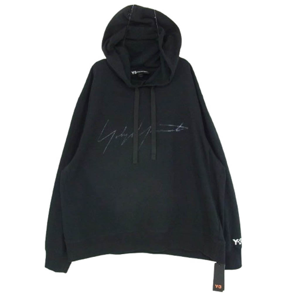 Y-3 Yohji Yamamoto ワイスリー ヨウジヤマモト FP8691 Distressed Signature Hoodie シグネチャー プルオーバー フーディ パーカー XL ブラック系 XL【中古】