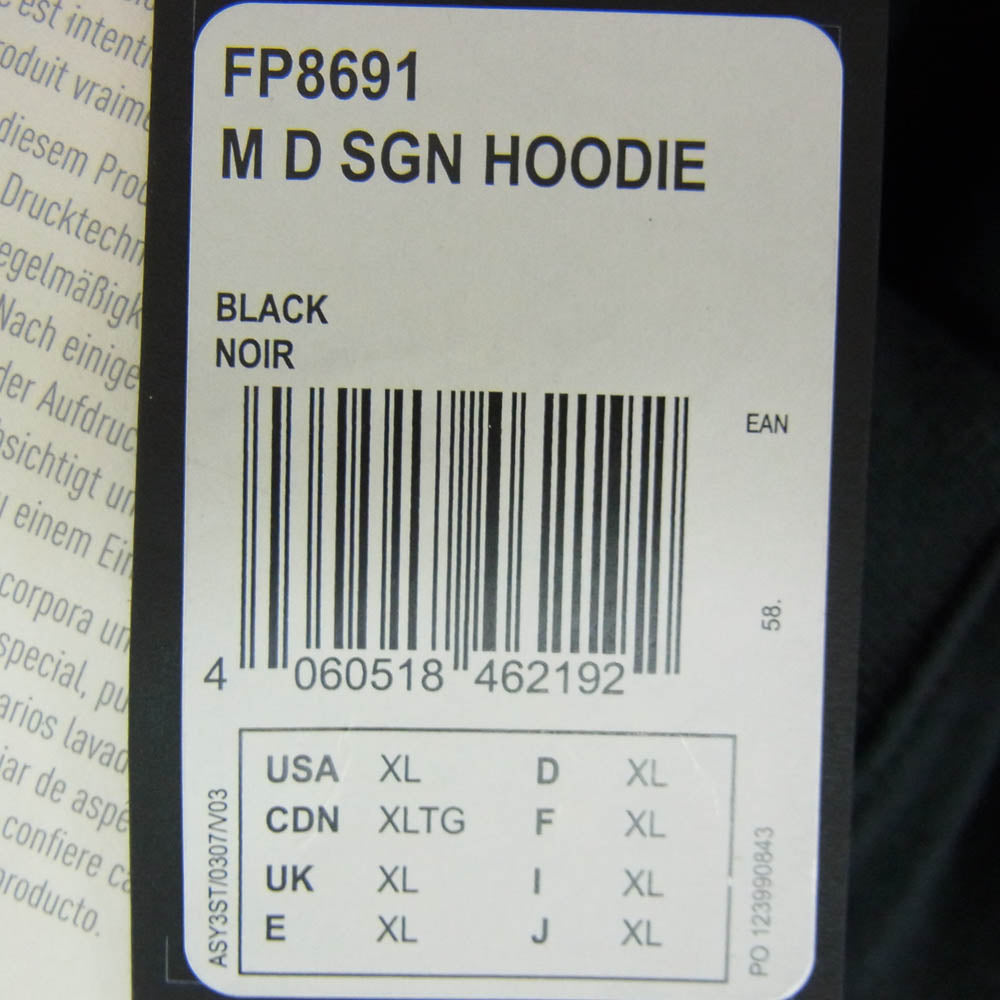 Y-3 Yohji Yamamoto ワイスリー ヨウジヤマモト FP8691 Distressed Signature Hoodie シグネチャー プルオーバー フーディ パーカー XL ブラック系 XL【中古】