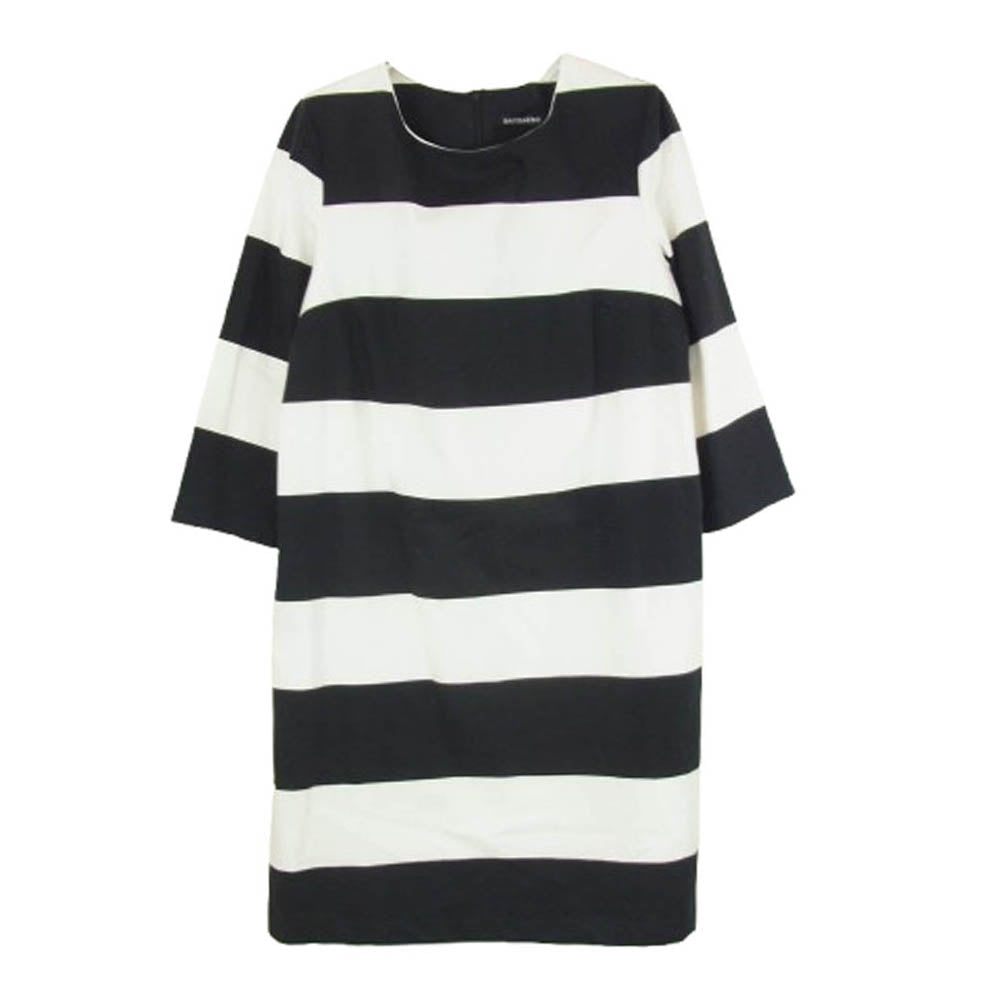marimekko マリメッコ BIAK GALLERIA ボーダー ワンピース ブラック系 38【中古】