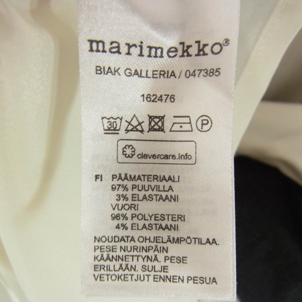 marimekko マリメッコ BIAK GALLERIA ボーダー ワンピース ブラック系 38【中古】
