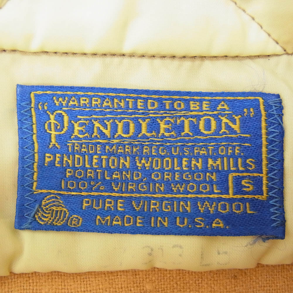 PENDLETON ペンドルトン 70s ヴィンテージ ウール 長袖シャツ ブラウン系 S【中古】