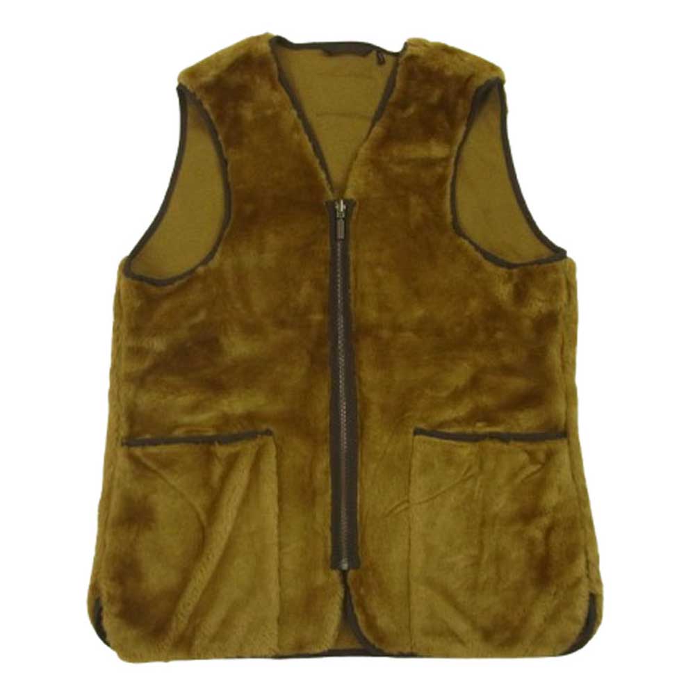 Barbour バブアー 222MLI0035 SL FUR LINER フロント ジップ ファー ライナー リバーシブル ボア ベスト ブラウン系 カーキ系 38【中古】