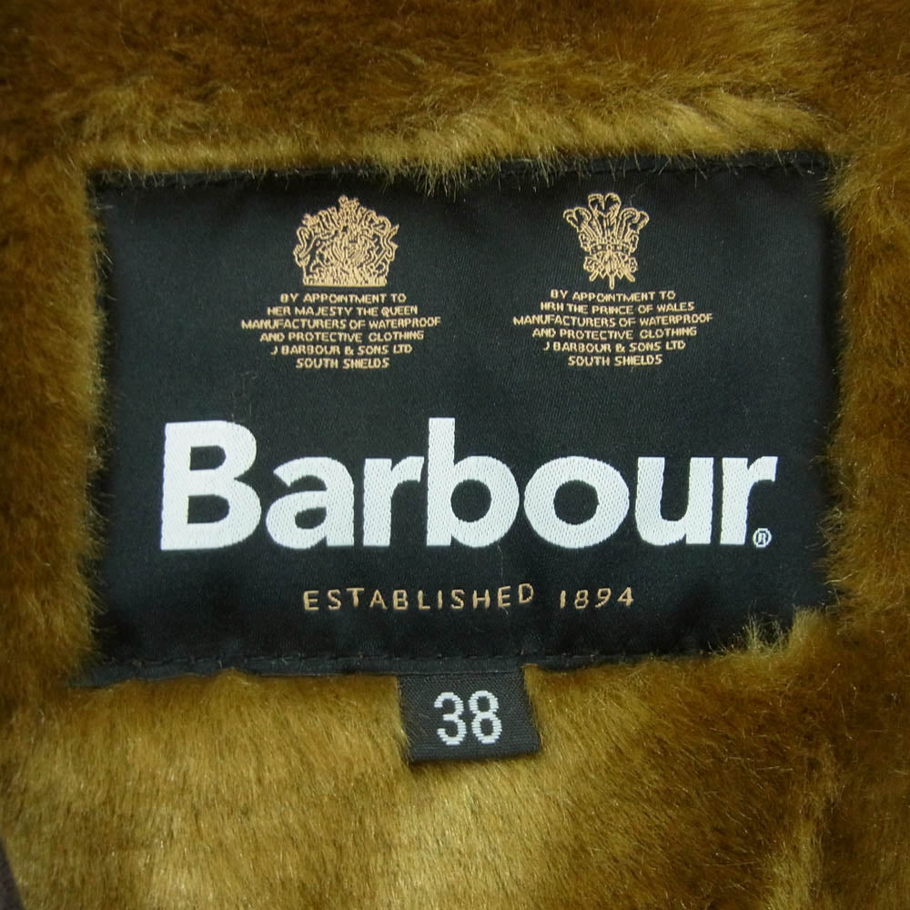Barbour バブアー 222MLI0035 SL FUR LINER フロント ジップ ファー ライナー リバーシブル ボア ベスト ブラウン系 カーキ系 38【中古】