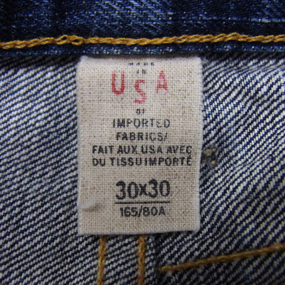 RRL ダブルアールエル 782529606001 SLIM NARROW スリムナロー セルビッチ ボタンフライ デニムパンツ インディゴブルー系 30x30【中古】