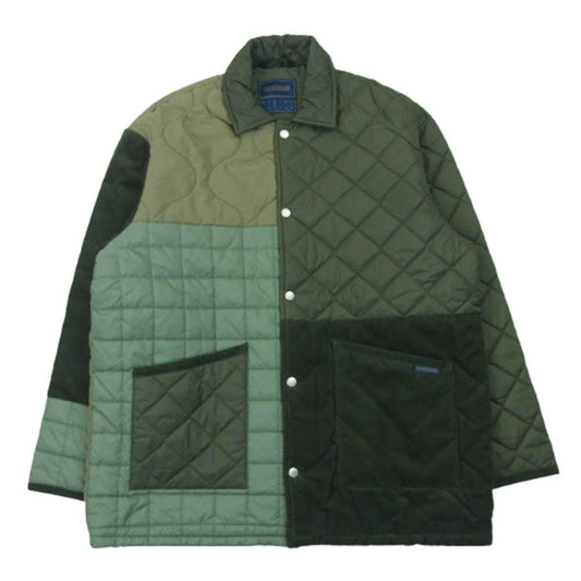ラベンハム 英国製 パッチワーク キルティング 中綿 ジャケット グリーン系 M 38【中古】