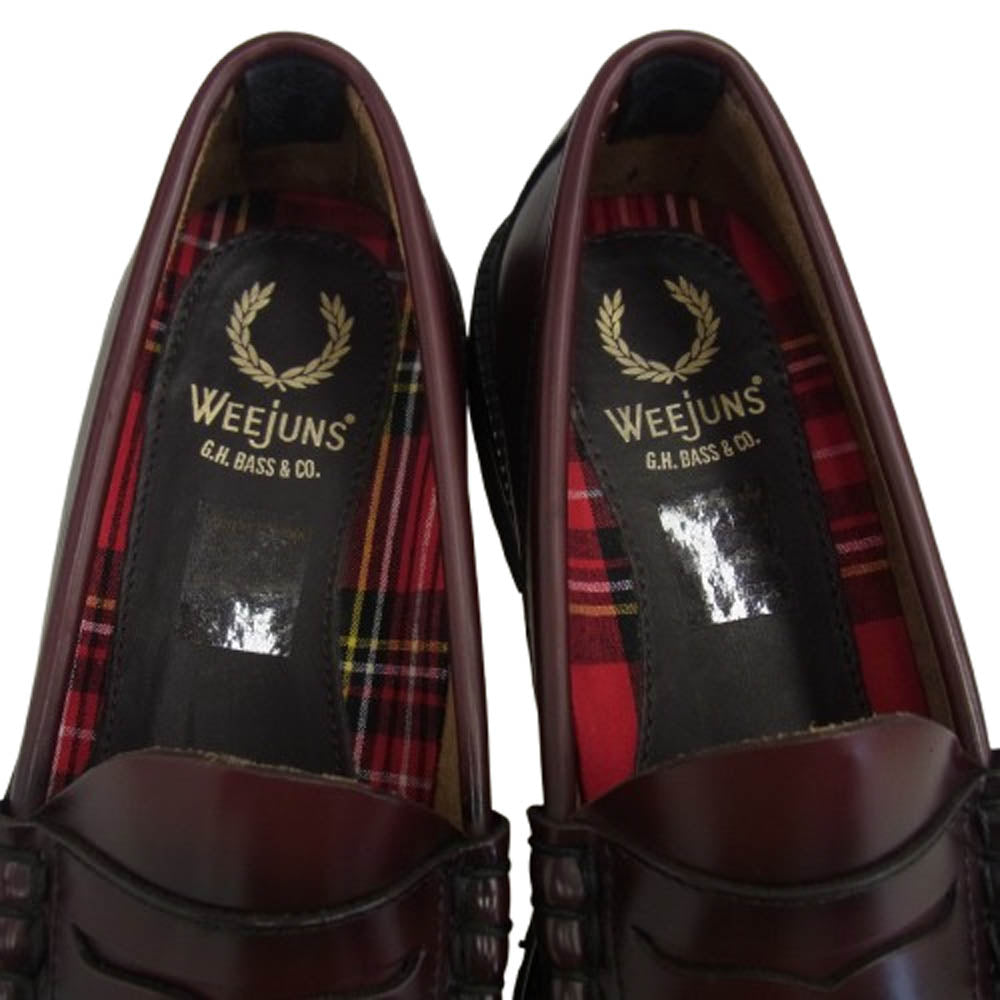 G.H.BASS & COMPANY ジーエイチバス × FRED PERRY フレッドペリー weejuns ローファー レザーシューズ ワインレッド系 41【中古】
