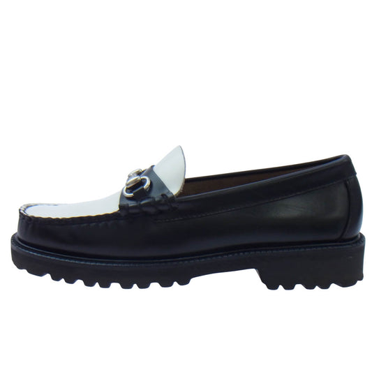 G.H.BASS & COMPANY ジーエイチバス ARKNETS別注 WEEJUNS LINCOLN MOC BIT LOAFER calf リンカーン モック ビットローファー レザーシューズ ブラック系 ホワイト系 US8【中古】