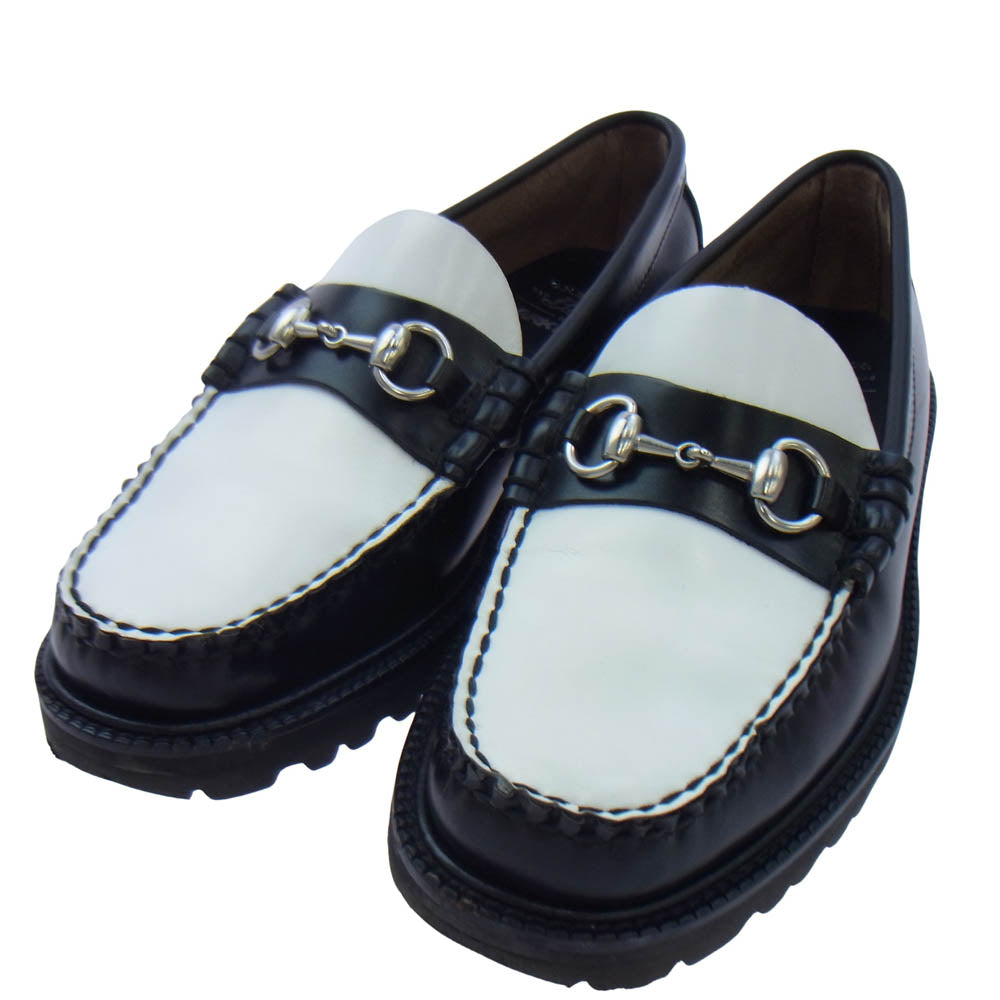 G.H.BASS & COMPANY ジーエイチバス ARKNETS別注 WEEJUNS LINCOLN MOC BIT LOAFER calf リンカーン モック ビットローファー レザーシューズ ブラック系 ホワイト系 US8【中古】