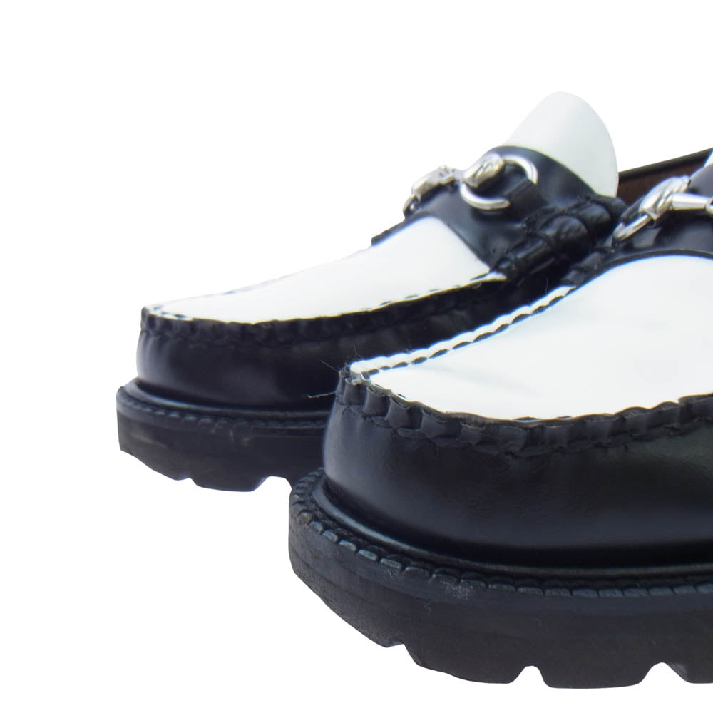 G.H.BASS & COMPANY ジーエイチバス ARKNETS別注 WEEJUNS LINCOLN MOC BIT LOAFER calf リンカーン モック ビットローファー レザーシューズ ブラック系 ホワイト系 US8【中古】