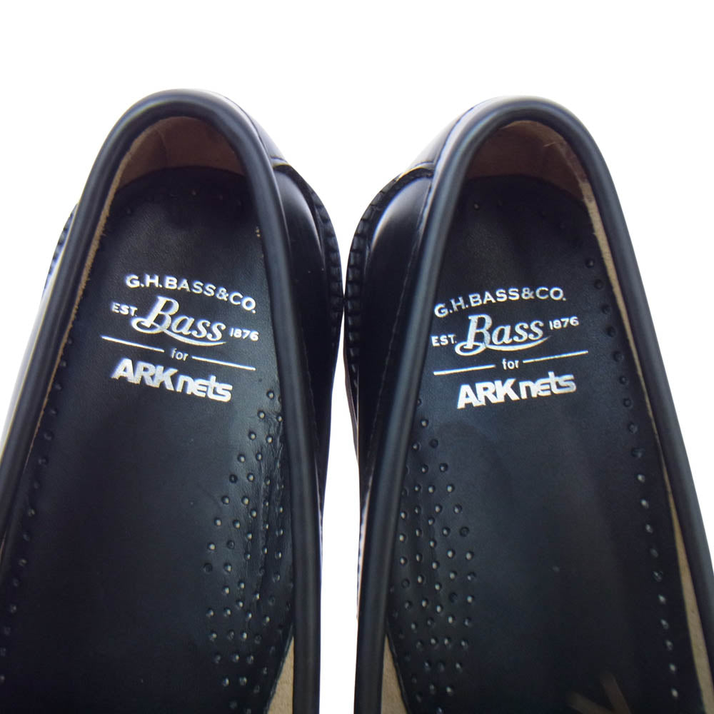 G.H.BASS & COMPANY ジーエイチバス ARKNETS別注 WEEJUNS LINCOLN MOC BIT LOAFER calf リンカーン モック ビットローファー レザーシューズ ブラック系 ホワイト系 US8【中古】