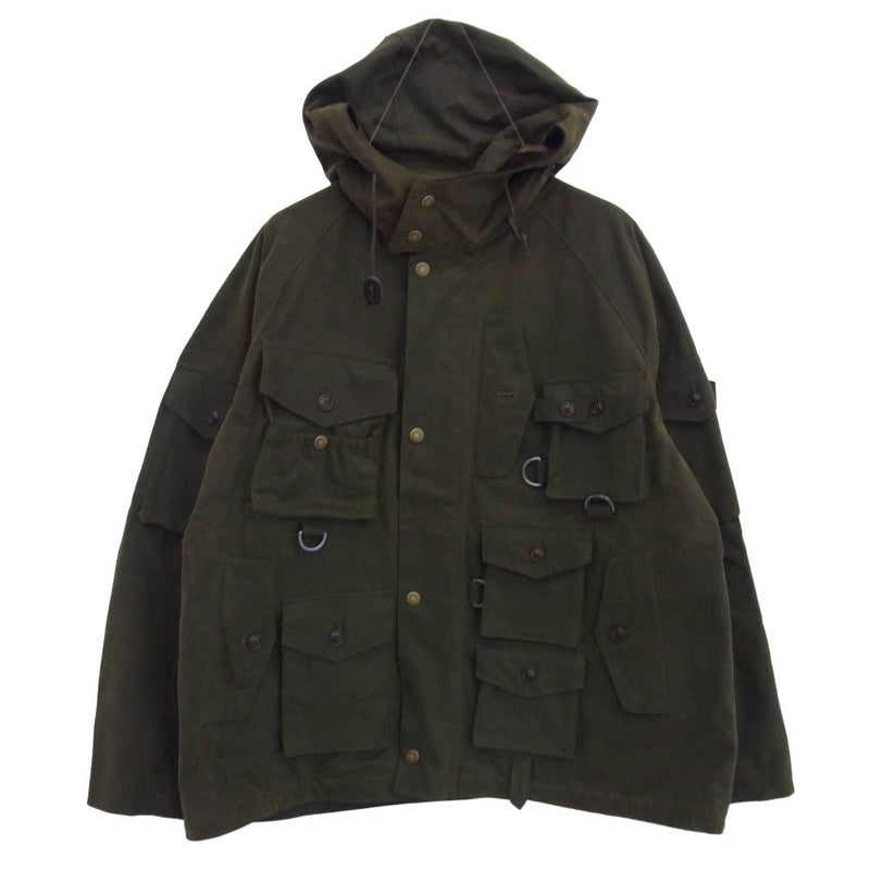 Barbour バブアー 23AW × BARACUTA バラクータ Clayton Wax ヘビーウェイト フーデッド ワックスジャケット オイルドジャケット カーキ系 M【中古】