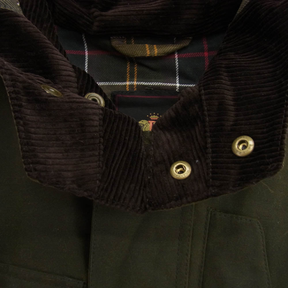 Barbour バブアー 23AW × BARACUTA バラクータ Clayton Wax ヘビーウェイト フーデッド ワックスジャケット オイルドジャケット カーキ系 M【中古】