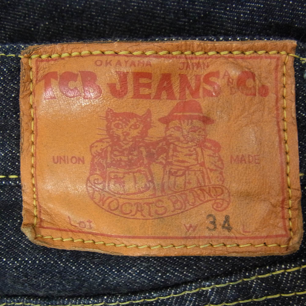 TCB jeans ティージービージーンズ 40s 大戦モデル 月桂樹ボタン ヘリンボーンスレーキ デニムパンツ インディゴブルー系 34【中古】