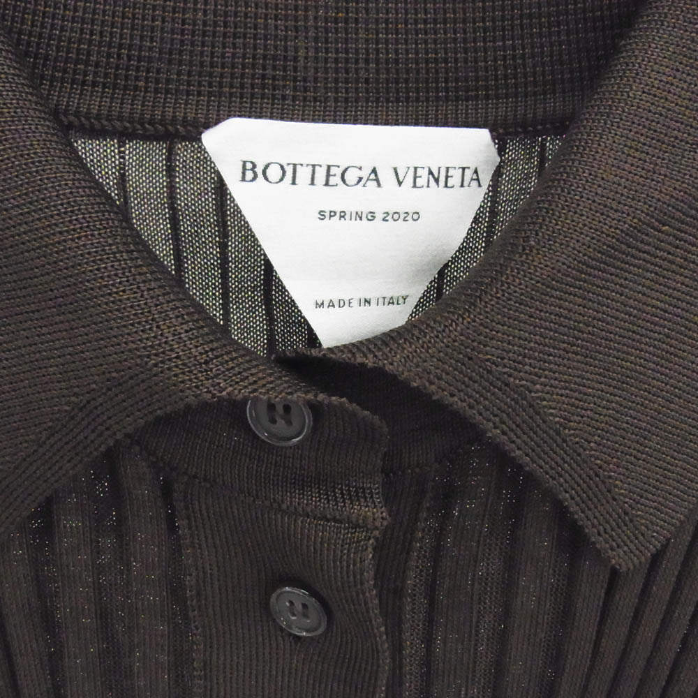 BOTTEGAVENETA ボッテガヴェネタ 20ss 612962 VKJM0 長袖 プリーツ シルク ワンピース ダークブラウン系 38【中古】