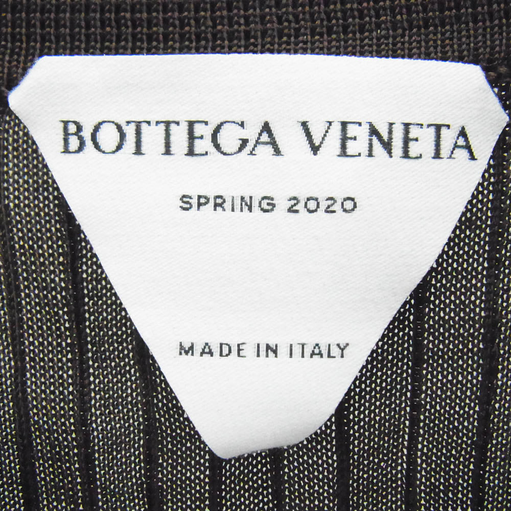 BOTTEGAVENETA ボッテガヴェネタ 20ss 612962 VKJM0 長袖 プリーツ シルク ワンピース ダークブラウン系 38【中古】