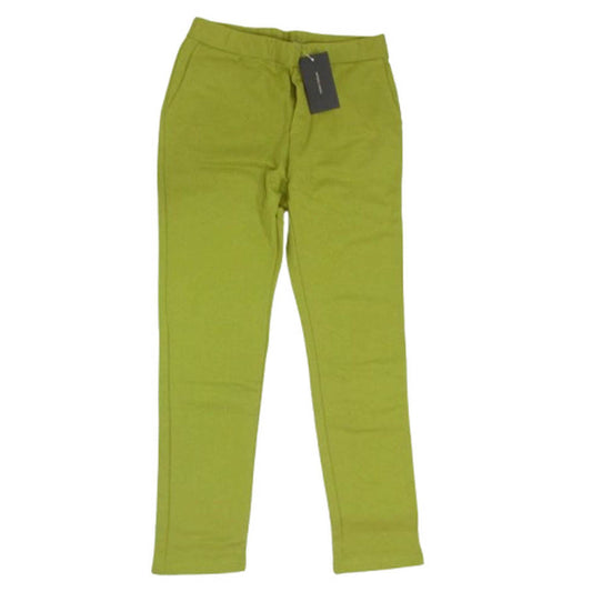 BOTTEGAVENETA ボッテガヴェネタ 629006 VEQG0 イントレチャートレザーフラップ付き スウェット パンツ 黄緑系 48【美品】【中古】