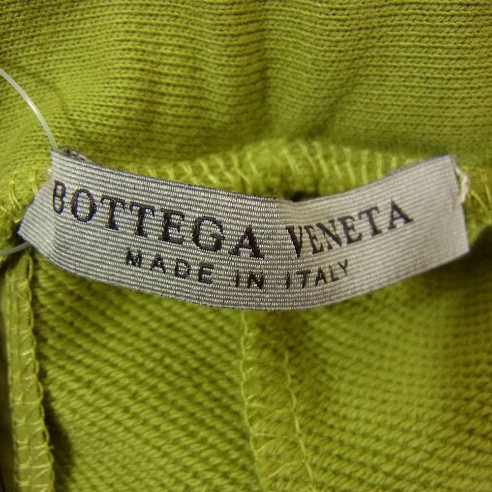 BOTTEGAVENETA ボッテガヴェネタ 629006 VEQG0 イントレチャートレザーフラップ付き スウェット パンツ 黄緑系 48【美品】【中古】