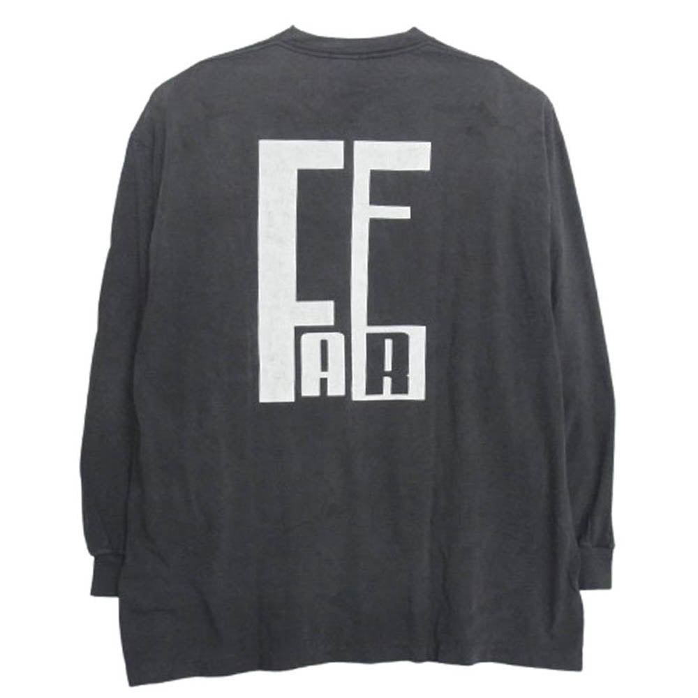 SAINT MICHAEL セントマイケル 25SS SM-HR8-0000-C02 × FEAR OF GOD フィアオブゴッド セントオブゴッド FG LS TEE プリント ロングスリーブ カットソー 長袖 Tシャツ ロンT ダークグレー系 OS【美品】【中古】