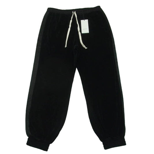 GUCCI グッチ 595535 XJBTF サイドライン ベロア ジョガー トラック パンツ イタリア製 ブラック系 L【美品】【中古】