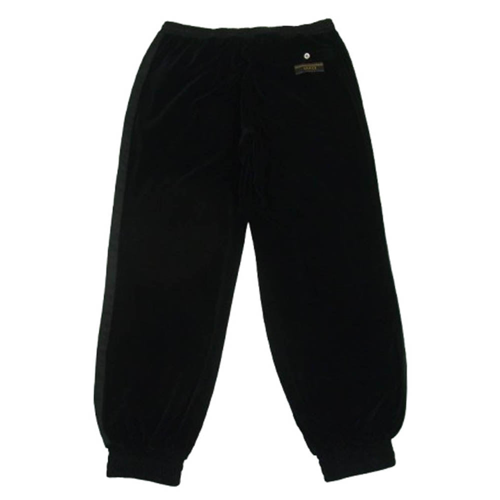 GUCCI グッチ 595535 XJBTF サイドライン ベロア ジョガー トラック パンツ イタリア製 ブラック系 L【美品】【中古】