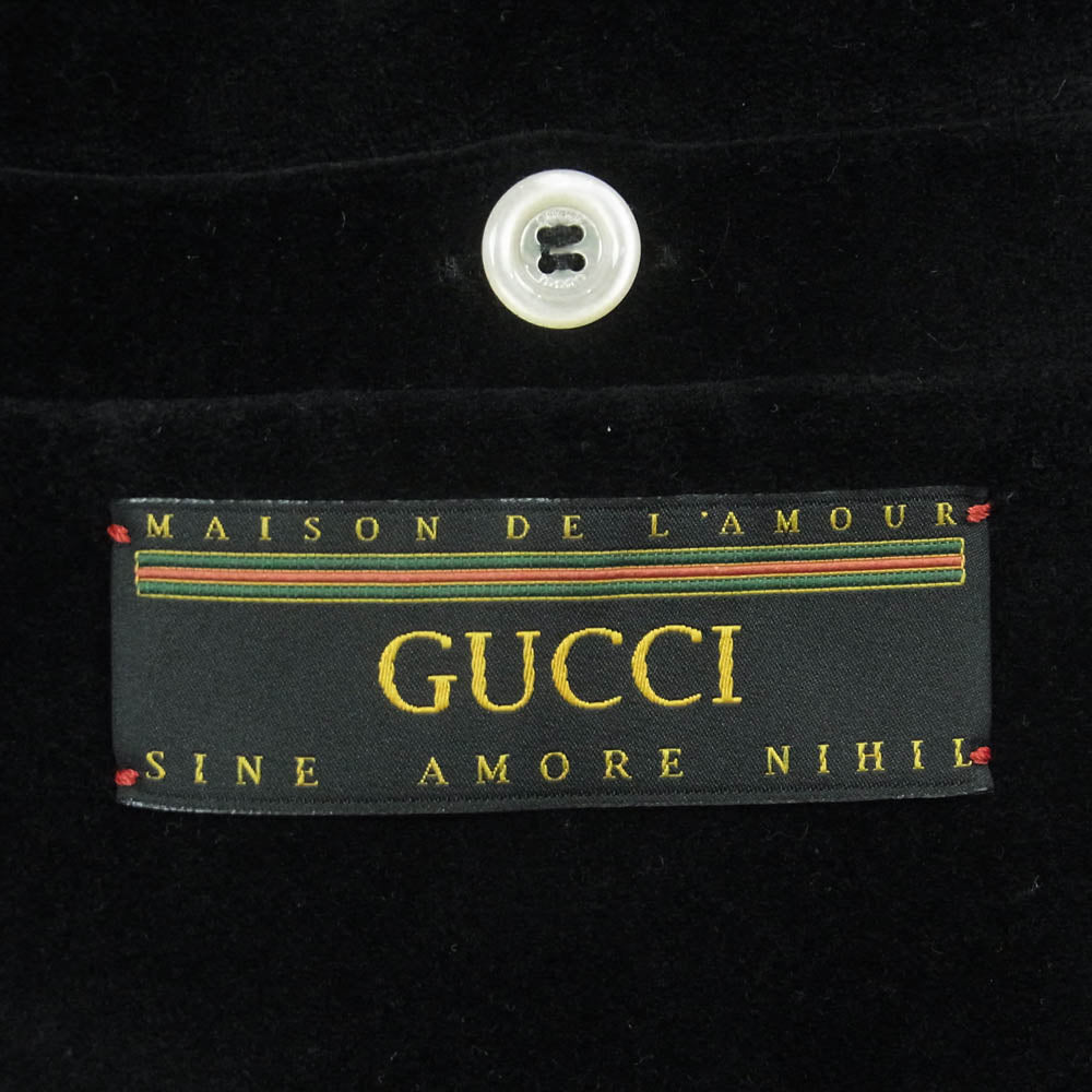 GUCCI グッチ 595535 XJBTF サイドライン ベロア ジョガー トラック パンツ イタリア製 ブラック系 L【美品】【中古】