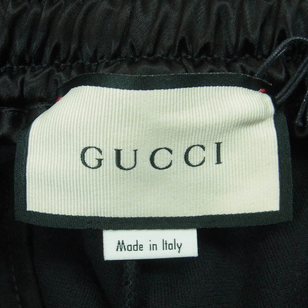 GUCCI グッチ 595535 XJBTF サイドライン ベロア ジョガー トラック パンツ イタリア製 ブラック系 L【美品】【中古】