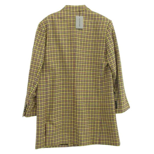 BALENCIAGA バレンシアガ 20SS 556686 TCU11 千鳥柄 袖ロゴ ダブルブレスト オーバーサイズ コート マルチカラー系 46【中古】