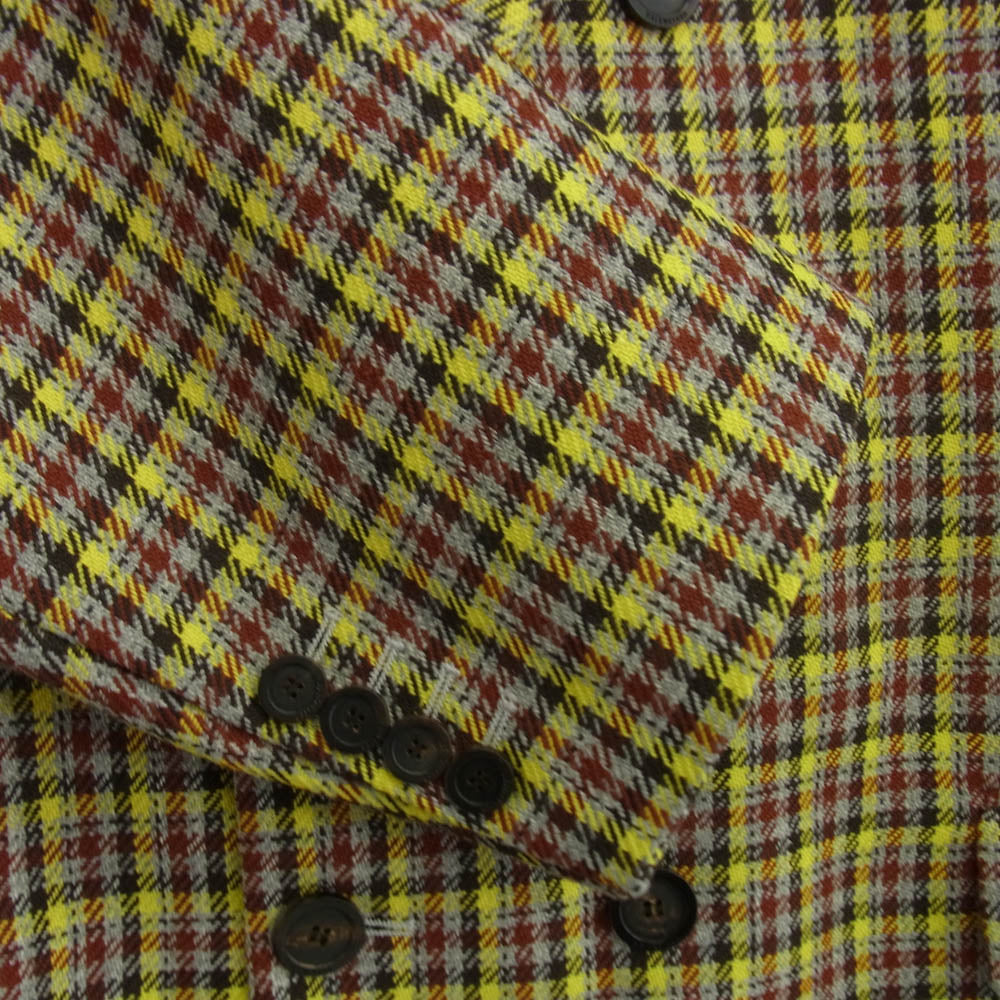 BALENCIAGA バレンシアガ 20SS 556686 TCU11 千鳥柄 袖ロゴ ダブルブレスト オーバーサイズ コート マルチカラー系 46【中古】