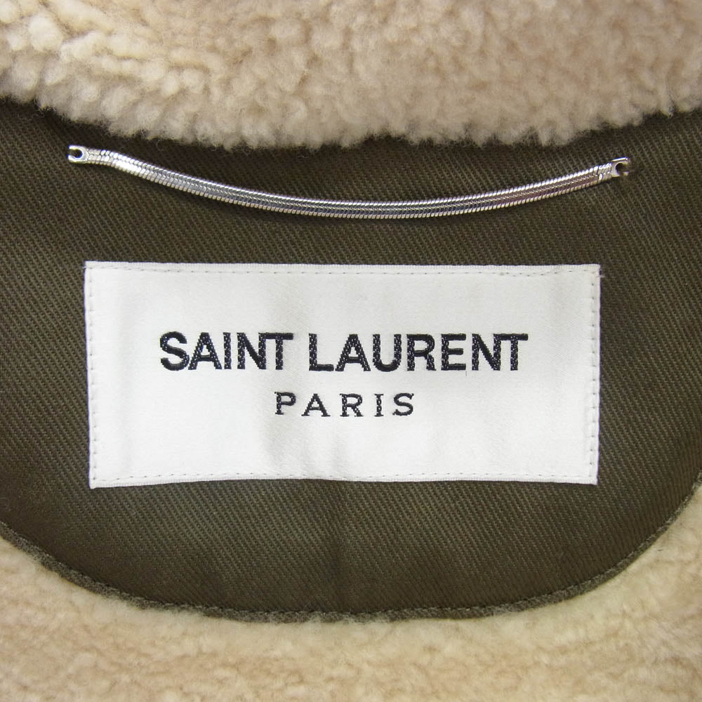 SAINT LAURENT サンローラン 20-21AW 636226 Y9B21 内ボア ミリタリー モッズ コート カーキ系 48【中古】