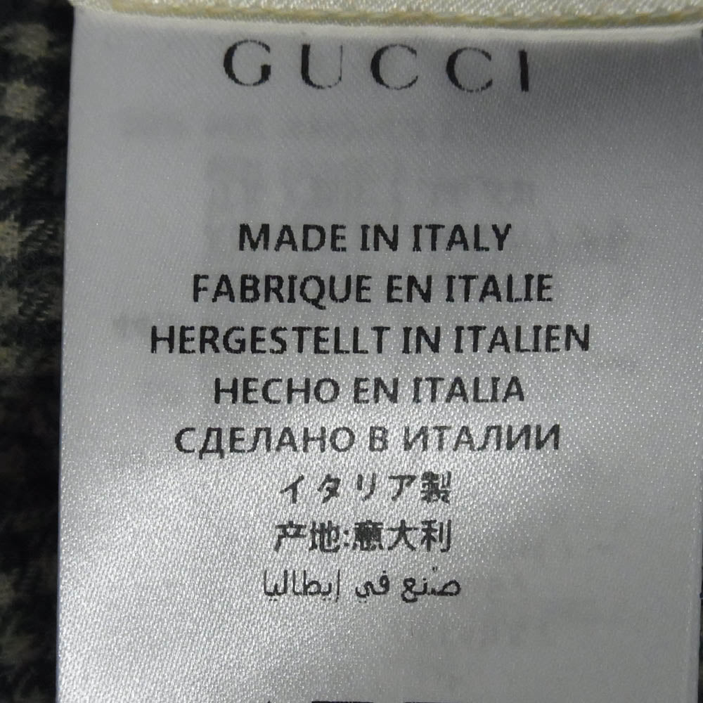 GUCCI グッチ 19SS 544727 XNAAM Chateau Marmont Bomber Jacket シャトーマーモント レザー ウール ボンバー ジャケット ブルゾン ブラック系 オフホワイト系 48【中古】