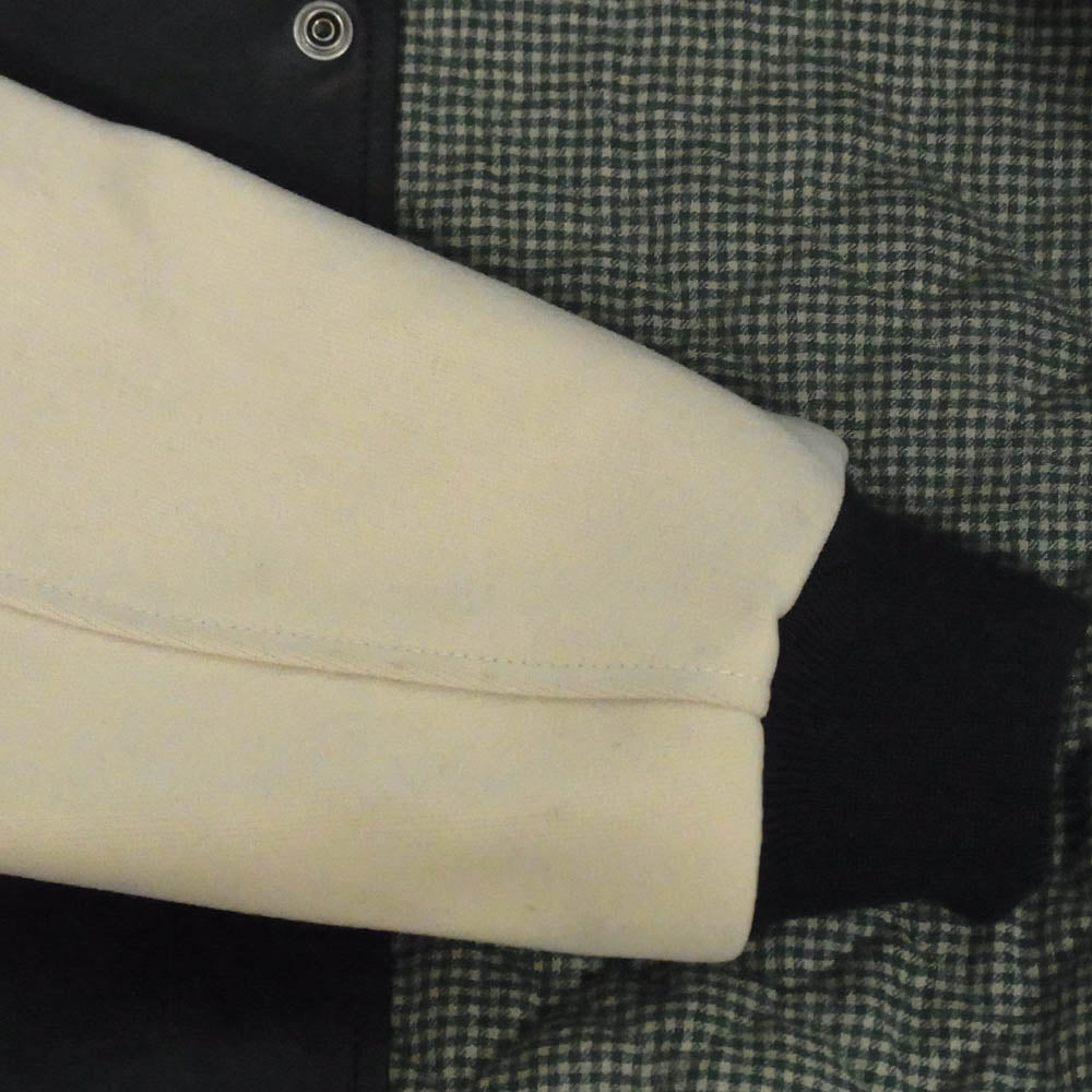 GUCCI グッチ 19SS 544727 XNAAM Chateau Marmont Bomber Jacket シャトーマーモント レザー ウール ボンバー ジャケット ブルゾン ブラック系 オフホワイト系 48【中古】