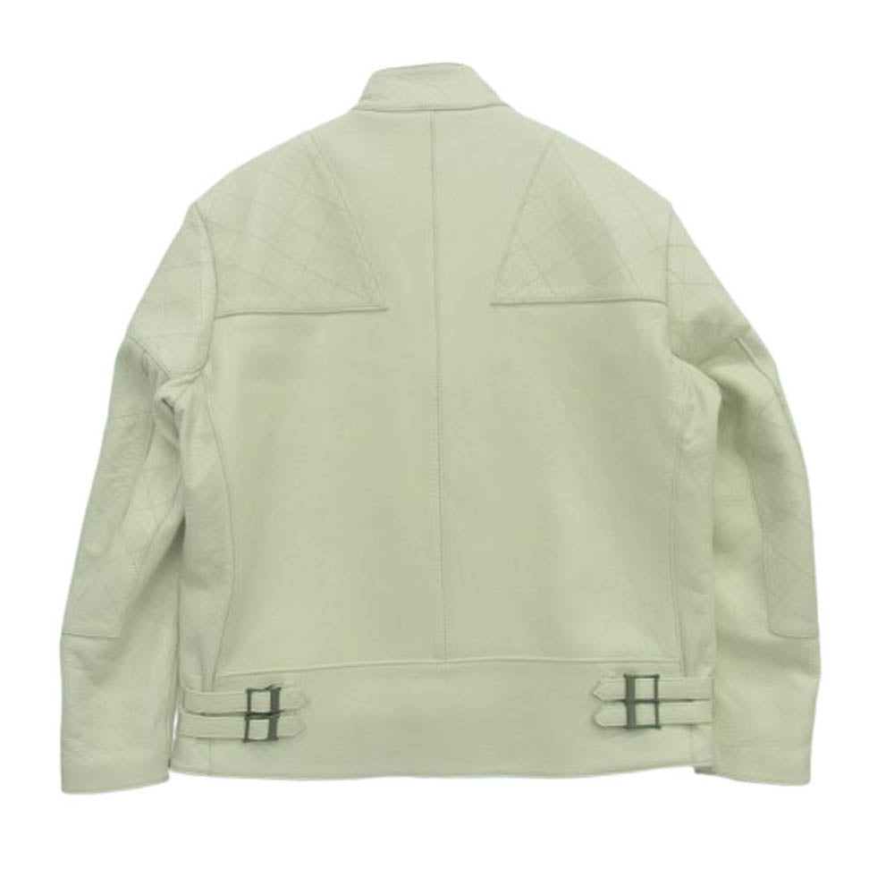ADDICT CLOTHES アディクトクローズ ad-04 DEERSKIN RESISTANCE JACKET ディアスキン レザー ジャケット ライダース オフホワイト系 46【中古】