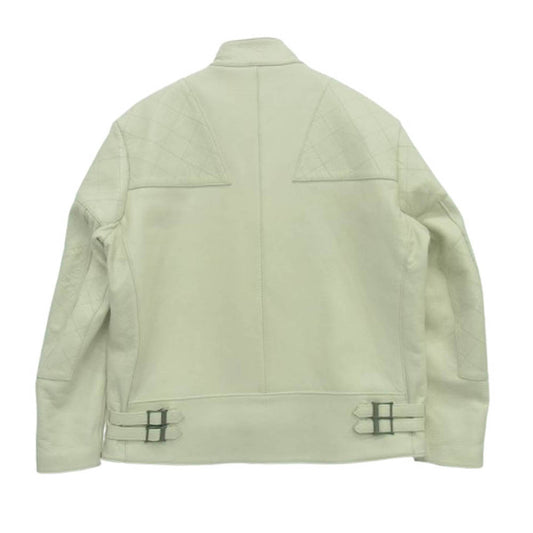 ADDICT CLOTHES アディクトクローズ ad-04 DEERSKIN RESISTANCE JACKET ディアスキン レザー ジャケット ライダース オフホワイト系 46【中古】