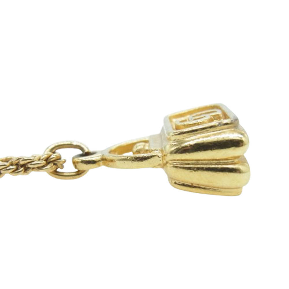 Christian Dior クリスチャンディオール オールド ディオール CDロゴ バッグモチーフ ヴィンテージ ネックレス ゴールド系【中古】