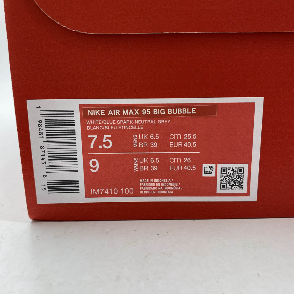 NIKE ナイキ IM7410-100 Air Max 95 OG Big Bubble Cool Grey Blue Spark エアマックス95 OG ビッグバブル スニーカー グレー系 25.5cm【美品】【中古】