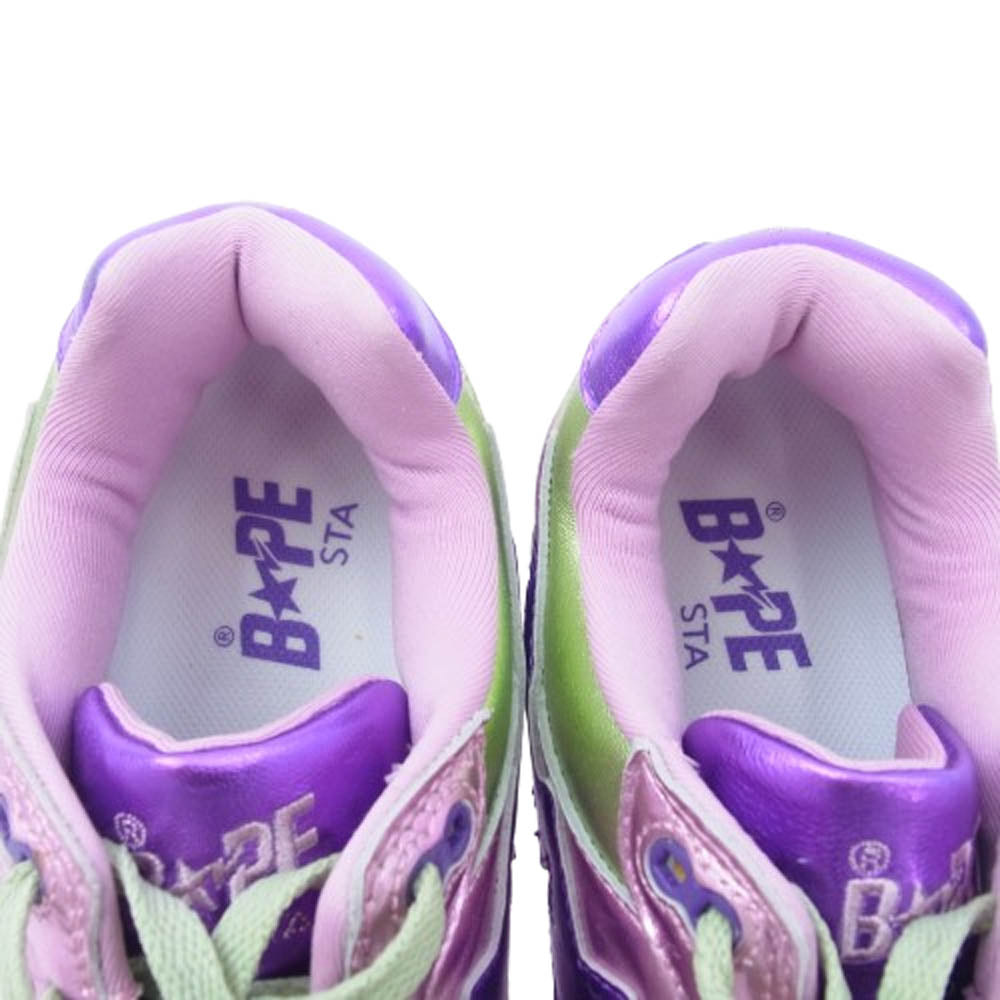 A BATHING APE アベイシングエイプ 0607FS-034 【鑑賞用】 BAPE STA Low ベイプスター ローカット スニーカー ピンク系 26.5cm【中古】