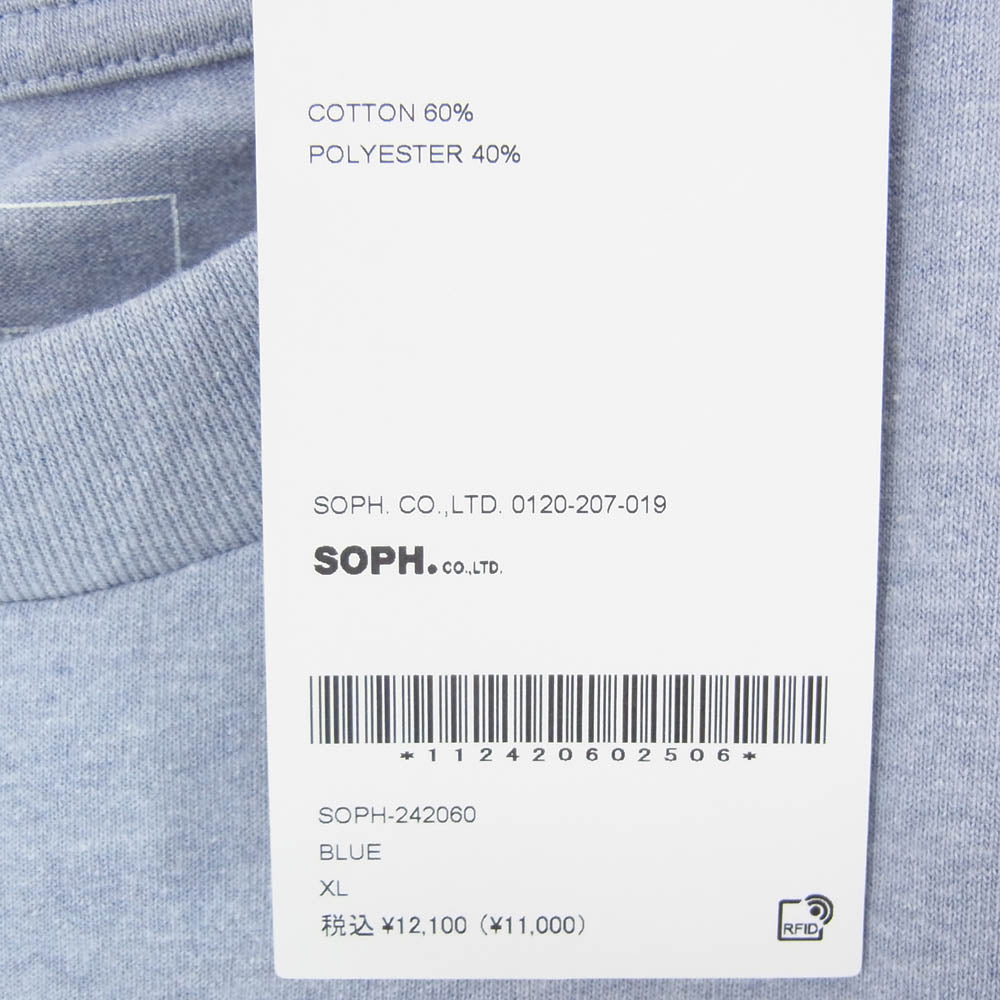 SOPHNET. ソフネット 24SS SOPH-242060 7674. BAGGY TEE 半袖 Tシャツ ブルー系 XL【極上美品】【中古】