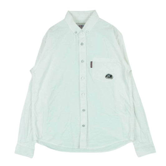 WEIRDO ウィアード WRD-17-AW-20 ワッペン エンブロイダリー コットン ボタンダウン 長袖 シャツ ホワイト系 S【中古】