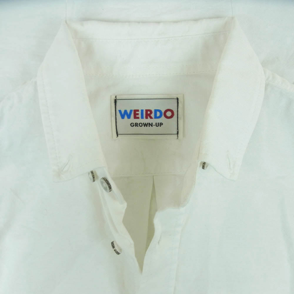 WEIRDO ウィアード WRD-17-AW-20 ワッペン エンブロイダリー コットン ボタンダウン 長袖 シャツ ホワイト系 S【中古】