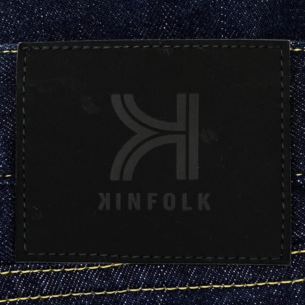 キンフォーク ボタンフライ 5ポケット デニムパンツ ジーンズ インディゴブルー系 28【中古】