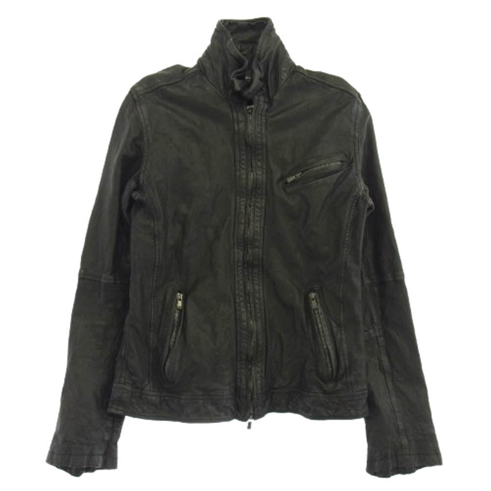 キャシージェーン ラムレザー シングル ライダース ジャケット ブラック系 1【中古】
