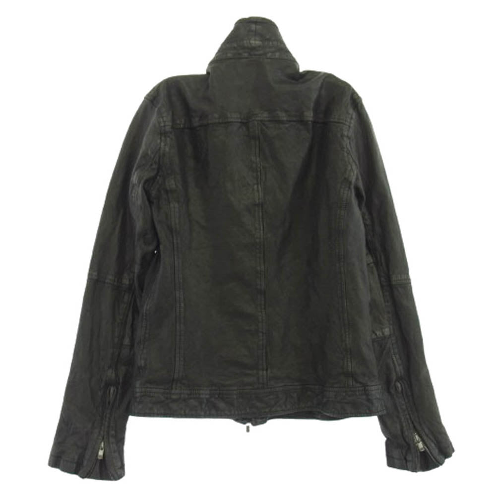 キャシージェーン ラムレザー シングル ライダース ジャケット ブラック系 1【中古】