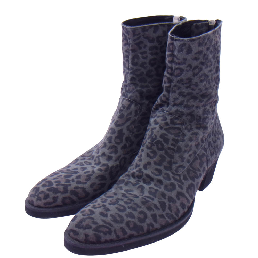 NO ID. ノーアイディ 830208-599F アニマル柄 スエード バック ジップ ブーツ マルチカラー系 40【中古】