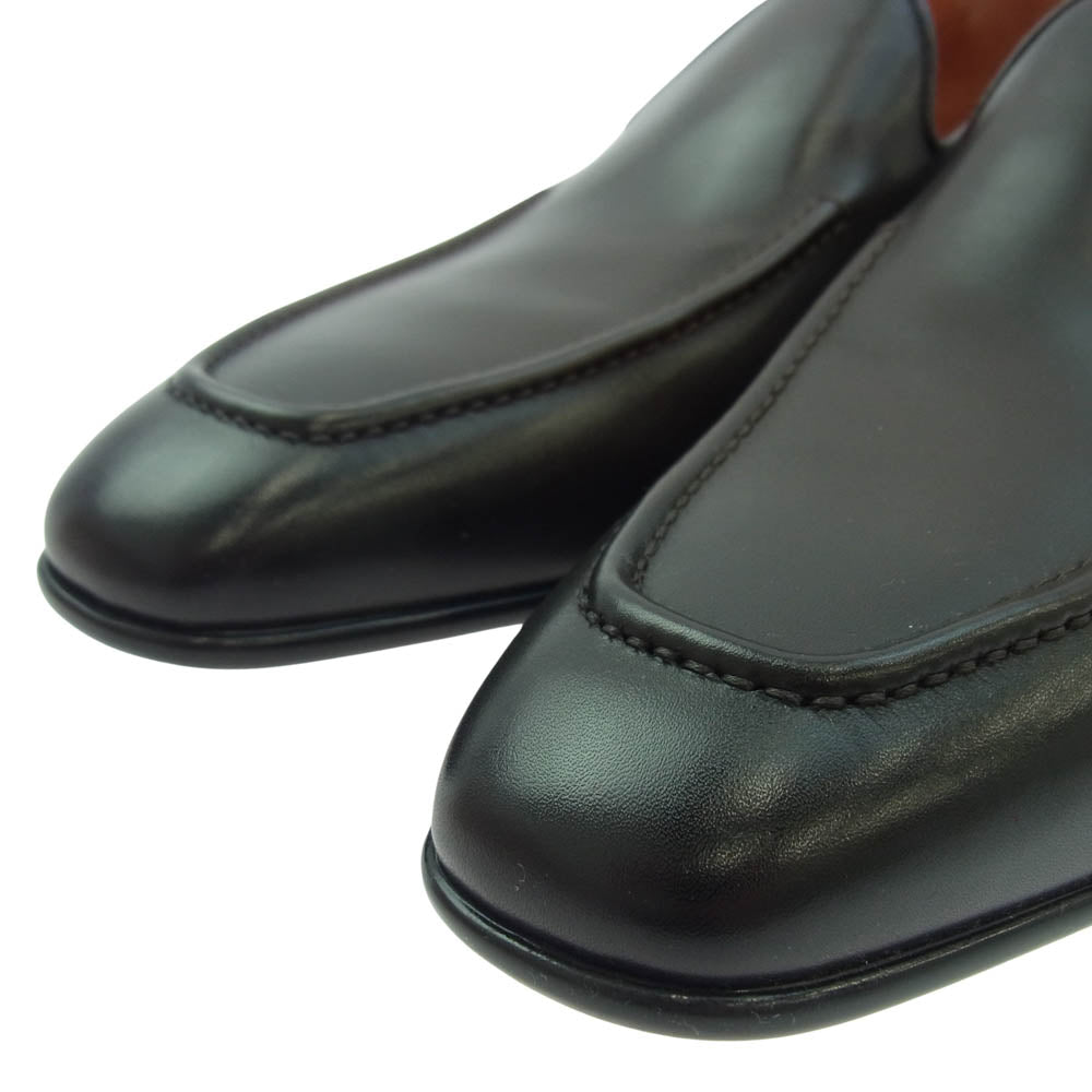 Santoni サントーニ MGNA17451SMOIUSFT50 レザー ローファー スリッポン シューズ ダークブラウン系 US10【極上美品】【中古】