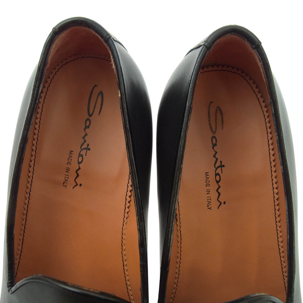 Santoni サントーニ MGNA17451SMOIUSFT50 レザー ローファー スリッポン シューズ ダークブラウン系 US10【極上美品】【中古】