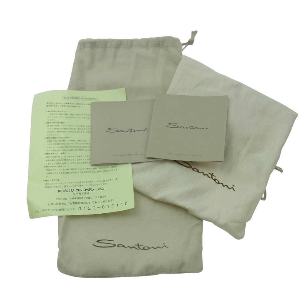 Santoni サントーニ MGNA17451SMOIUSFT50 レザー ローファー スリッポン シューズ ダークブラウン系 US10【極上美品】【中古】