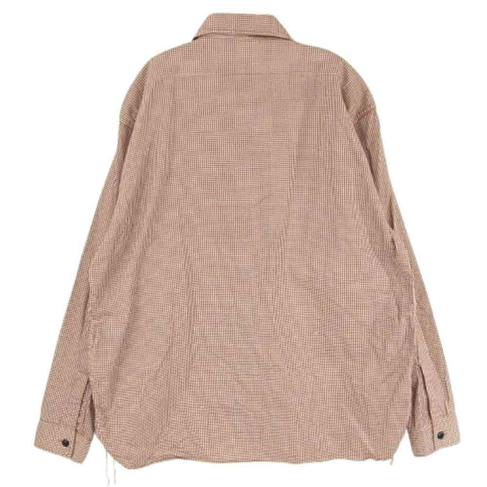 SUGAR CANE シュガーケーン SC28847 FICTION ROMANCE 6oz. HOUND TOOTH PRINT WORK SHIRTS フィクションロマンス 長袖 ワーク シャツ ブラウン系 オフホワイト系 L【中古】